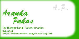 aranka pakos business card